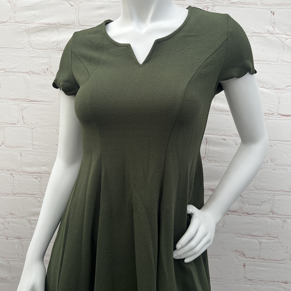 Aphratti Women Short Sleeve Cute Casual Summer Semi Formal A Line Green Dress S - Picture 3 of 14
